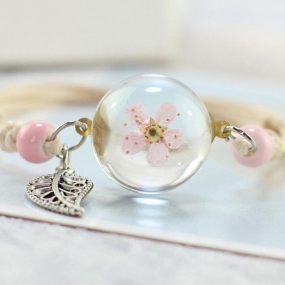 🔴 Pink Floral Adjustable Bracelet